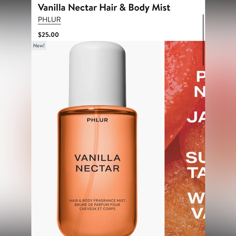 Phlur Vanilla Nectar Hair & Body Fragrance Mist - Orange - Picture 4 of 4